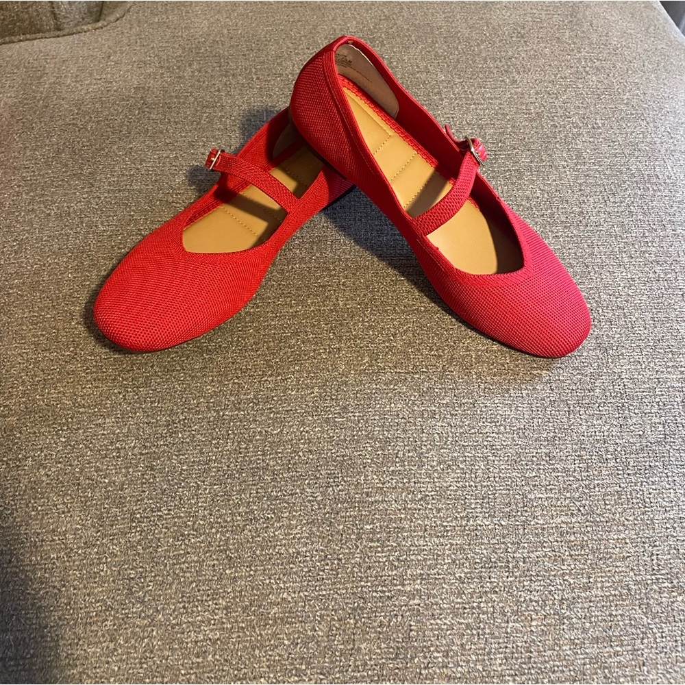 Red Mary Jane Flats